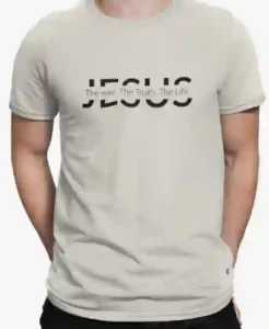 Camiseta Camisa Jesus Único Caminho Gospel Masculina OFFWHITE