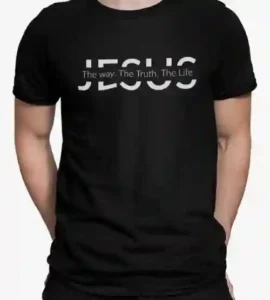 Camiseta Camisa Jesus Único Caminho Gospel Masculina Preto