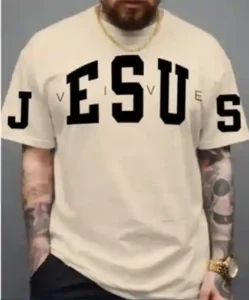 Camiseta Masculina Jesus Vive Moda Evangélica Camisa 100% Algodão
